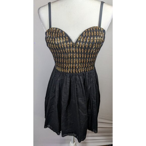 One Teaspoon by Free People Black And Gold Beaded Mini Dress - Picture 10 of 15